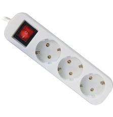 Сетевой удлинитель Defender S318 1.8 m 3 роз switch white (99233)