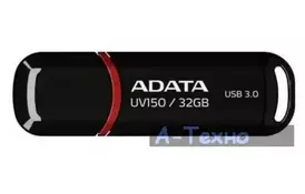 USB флеш накопичувач ADATA 32Gb UV150 Black USB 3.0 (AUV150-32G-RBK) - Фото