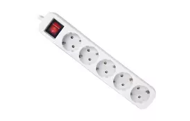 Сетевой удлинитель Defender S518 1.8 m 5 роз switch white (99241) - Фото