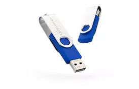 USB флеш накопитель eXceleram 16GB P1 Series Silver/Blue USB 2.0 (EXP1U2SIBL16) - Фото