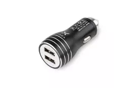 Зарядное устройство Vinga Dual USB Car Charger aluminium black (VRCCH03BK) - Фото