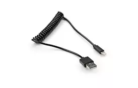 Дата кабель USB 2.0 AM to Lightning Spring 1m black Vinga (VCPDCLS1BK) - Фото