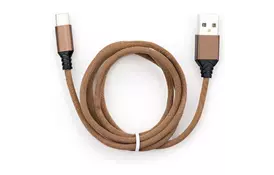 Дата кабель USB 2.0 AM to Type-C nylon 1m brown Vinga (VCPDCTCNB21BR) - Фото
