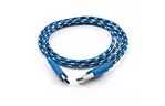 Дата кабель USB 2.0 AM to Type-C 2color nylon 1m blue Vinga (VCPDCTCNB31B)