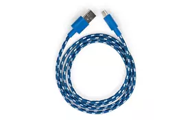 Дата кабель USB 2.0 AM to Type-C 2color nylon 1m blue Vinga (VCPDCTCNB31B) - Фото