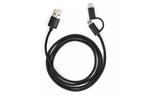 Дата кабель USB 2.0 AM to Micro 5P + Lightning 1m black Vinga (VCPDCLM1BK)