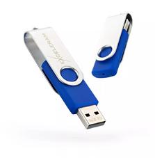 USB флеш накопитель eXceleram 32GB P1 Series Silver/Blue USB 2.0 (EXP1U2SIBL32)