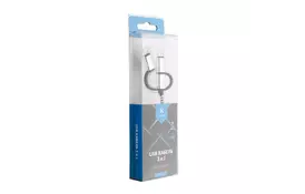 Дата кабель USB 2.0 AM to Lightning + Micro 5P + Type-C 1.0m gray/black Vinga (VRC061BK) - Фото