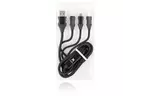 Дата кабель USB 2.0 AM to Lightning + Micro 5P + Type-C 1.25m black Vinga (VRC86125BK)