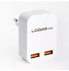 Зарядное устройство LOGAN Dual USB Wall Charger 5V 2A (CH-2 White)