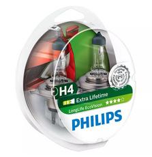 Автолампа PHILIPS H4 LongLife EcoVision, 2шт (12342LLECOS2)