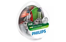 Автолампа PHILIPS H4 LongLife EcoVision, 2шт (12342LLECOS2) - Фото