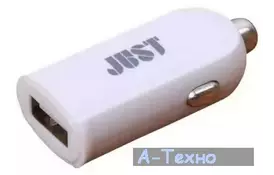 Зарядное устройство JUST Me2 USB Car Charger (2.4A/12W, 1*USB) (CCHRGR-M2-WHT) - Фото