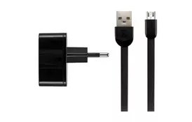 Сетевое зарядное устройство Remax RP-U215 Dual USB 2.4A + microUSB Cable Black - Фото