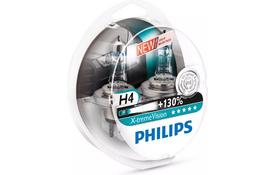 Автолампа PHILIPS H4 X-treme VISION +130% , 2шт. (12342XV+S2) - Фото