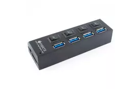 Концентратор GEMBIRD UHB-U3P4-22 4xUSB3.0 + БП (UHB-U3P4-22) - Фото