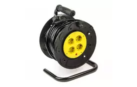 Сетевой удлинитель PowerPlant на катушке 20 м, 4 розетки, морозостойкий (JY-2002/20) (PPRA10M20S4L) - Фото