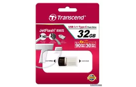 USB флеш накопитель Transcend 32GB JetFlash 890S Silver USB 3.1 (TS32GJF890S) - Фото