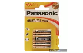 Батарейка PANASONIC AAA LR03 Alkaline Power * 4 (LR03REB/4BPR) - Фото
