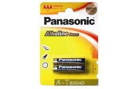 Батарейка PANASONIC AAA LR03 Alkaline Power * 2 (LR03REB/2BP) - Фото