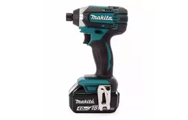 Шуруповерт Makita аккумуляторный ударный LXT, 18В, 4Аг х 2шт, DC18RC, кейс, 16 (DTD152RME) - Фото