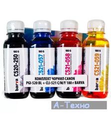 Чернила BARVA CANON PGI-520BL + CLI-521 C/M/Y 4х180г (CPGI520-180-MP)
