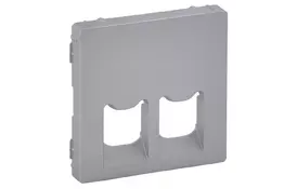 Лицевая панель розетки Legrand Valena IN'MATIC/LIFE RJ11/RJ45, алюминий (755422) - Фото