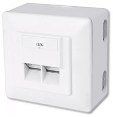 Розетка DIGITUS 2xRJ45 STP, cat. 6, для наружной проводки (DN-9006-N) 