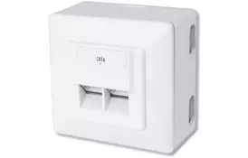 Настенная розетка DIGITUS cat. 6 STP 2xRJ45 8P8C, для наружной проводки - Фото