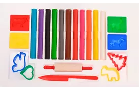 Пластилин классический Becks Plastilin 11 цветов с акссесуарами B100338 - Фото