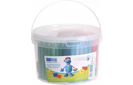 Пластилин классический Becks Plastilin 3000г 6 цветов с формами в ведерке B100375 - Фото