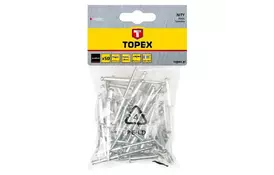 Заклепки алюмiнiєвi TOPEX 43E302 3.2 мм x 10 мм, 50 шт. * 1 уп.  - Фото