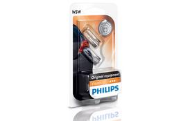 Лампа накаливания Philips W5W, 2шт/блистер (12961B2) - Фото