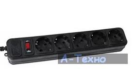 Сетевой фильтр питания Maxxter SPM5-G-15B чорний, 4.5 м кабель, 5 розеток (SPM5-G-15B) - Фото