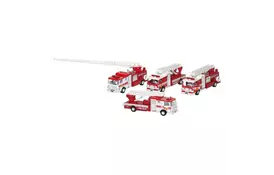 Машинка металическая goki Пожарная машина Бочка с лесницей красная (12115G-4) - Фото