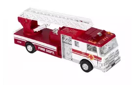 Машинка металическая goki Пожарная машина лесница белая (12115G-1) - Фото