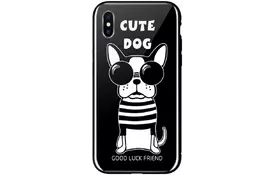 Чехол WK для Apple iPhone XS, WPC-087, Cute Dog Black - Фото