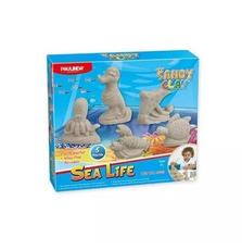 Песок для творчества Paulinda Sandy clay Морская жизнь-животные 300 грамм, 5 единиц (PL-140017)