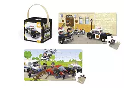 Набор из 2 пазлов Janod Полицейская машина (J02767) - Фото