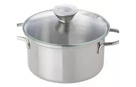 Игровая кастрюлька Nic металическая со стеклянной крышкой 9 см (NIC530305) - Фото