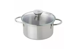 Игровая кастрюлька Nic металическая со стеклянной крышкой 12 см (NIC530308) - Фото