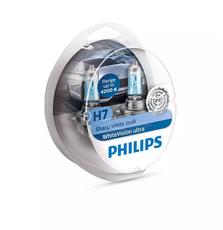 Лампа галогенная Philips H7 WhiteVision Ultra, 4200K, 2шт/блистер