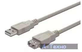 Кабель для передачи данных USB 2.0 AM/AF 5.0m ASSMANN (AK-300202-050-E) - Фото