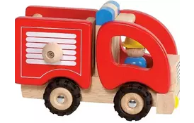 Машинка деревянная goki Пожарная красный (55927G) - Фото