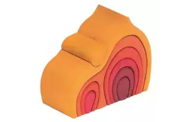 Конструктор деревянный Nic Дом Габли большой желтый (NIC523032) - Фото