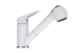 Смеситель кухонный Franke Novara-Plusс вытяжным шлангом Белый (115.0470.669) - Фото