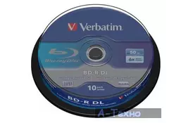 Диск BD Verbatim DL 50Gb 6x Cacke 10шт (43746) - Фото