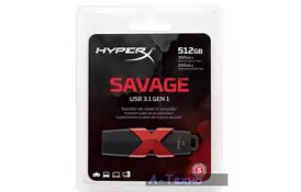 USB флеш накопичувач Kingston 512GB HyperX Savage USB 3.1 (HXS3/512GB) - Фото