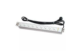 Силовой блок Conteg 19 1U 9хSchuko, без выключателя, кабель 3м. (DP-RP-09-SCHU) - Фото