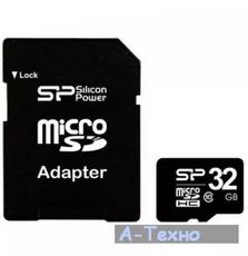 Карта памяти Silicon Power 32Gb microSDHC class 10 (SP032GBSTH010V10SP)